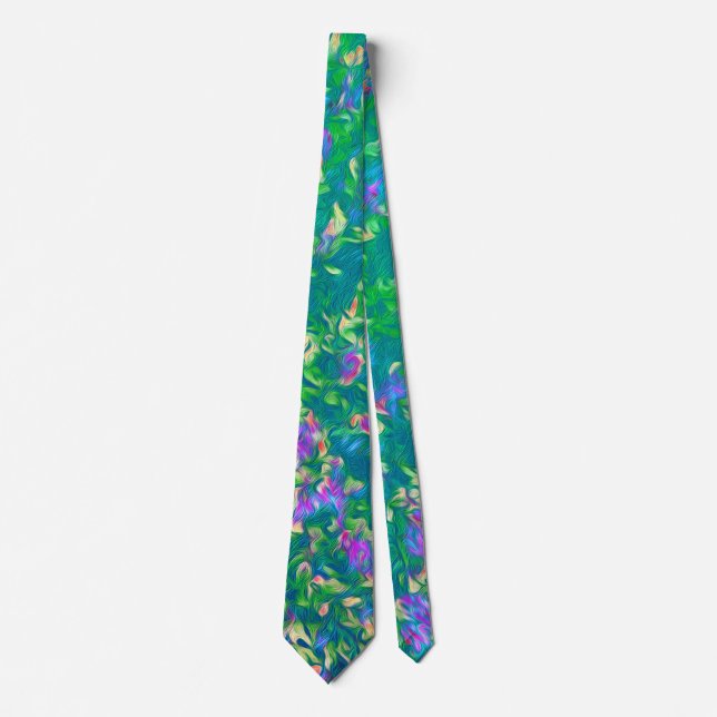Bright Multicolor Floral Pattern  Tie (Front)