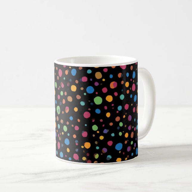 Bright Multicolor Polka Dots  Coffee Mug (Front Right)