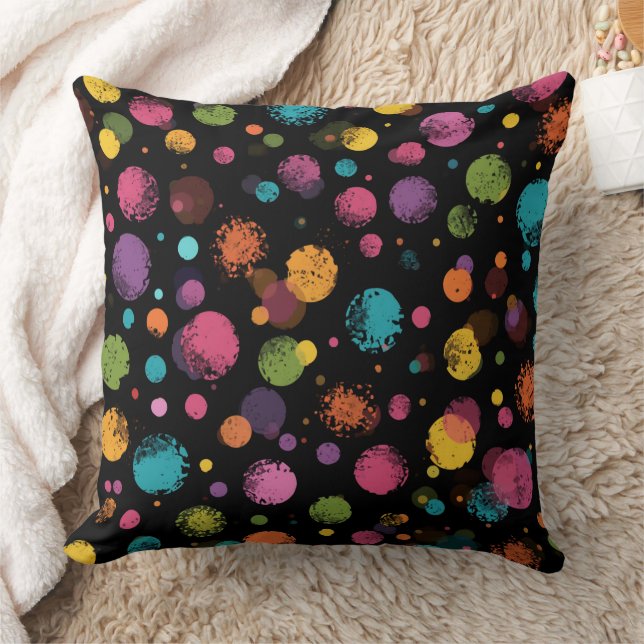 Bright Multicolor Polka Dots Cushion (Blanket)
