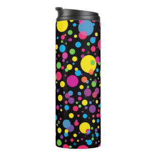 Bright Multicolor Polka Dots Thermal Tumbler