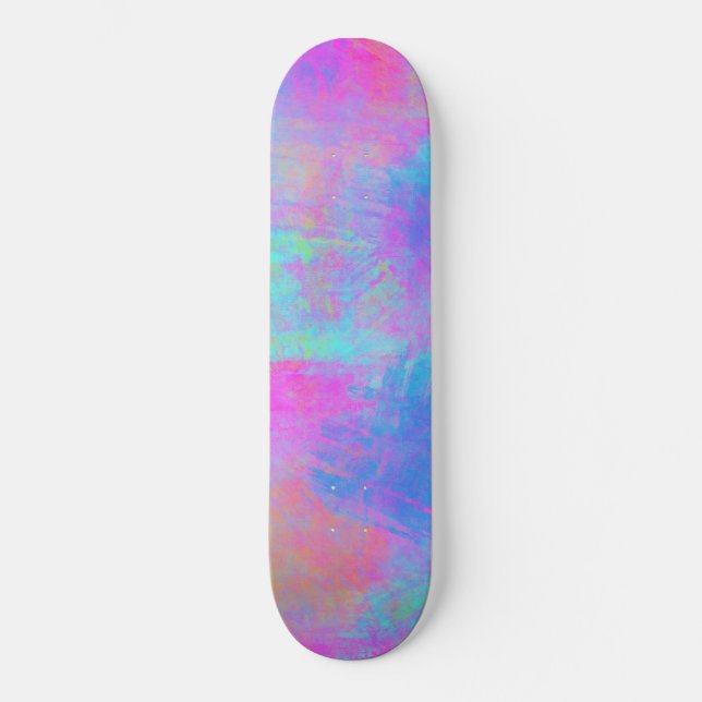 Bright Multicolor Splashes Skateboard (Front)