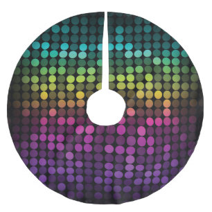 Bright Multicolor Vintage Abstract Art Brushed Polyester Tree Skirt