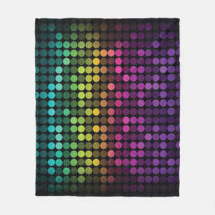 Bright Multicolor Vintage Abstract Art Fleece Blanket