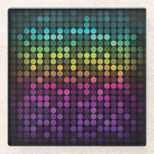 Bright Multicolor Vintage Abstract Art Glass Coaster