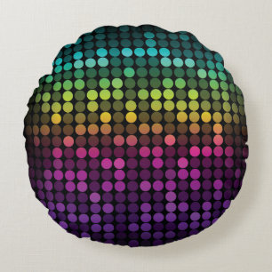 Bright Multicolor Vintage Abstract Art Round Cushion