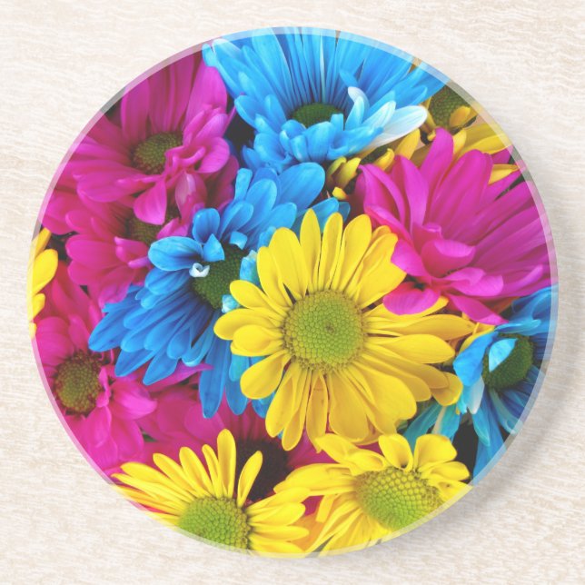 Bright Multicolored Daisies Coaster (Front)