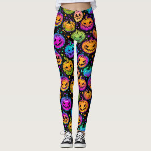 Bright, Multicolored Halloween Pumpkin Pattern  Le Leggings