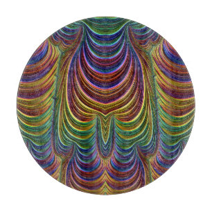 Bright multicolored original fractal design cutting board