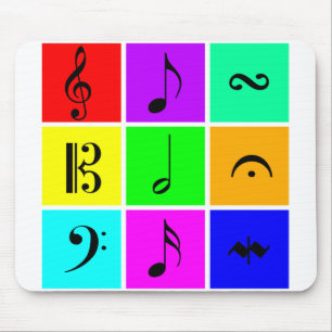 bright music symbols mouse pad