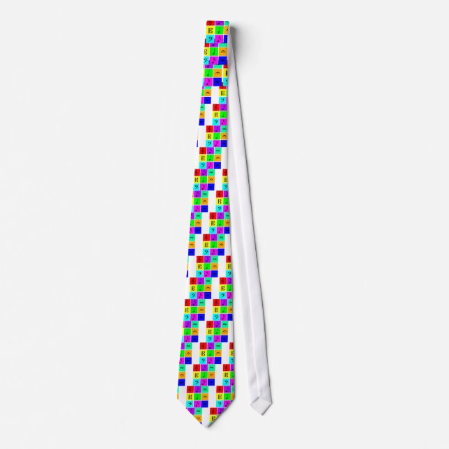bright music symbols tie (Front)