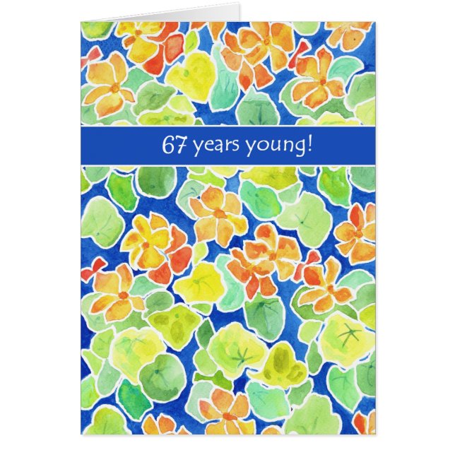 Bright Nasturtiums Floral Custom Front Birthday (Front)