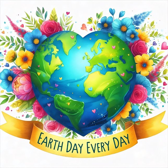 Bright Nature Heart Earth Graphic  Calendar ("Earth Day Every Day")