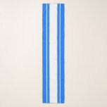 Bright Nautical Blue White Classy Racing Stripes Scarf<br><div class="desc">This classy,  sporty design features a white centre stripe with floating white pinstripes.  The outermost edge stripes are bright blue.</div>
