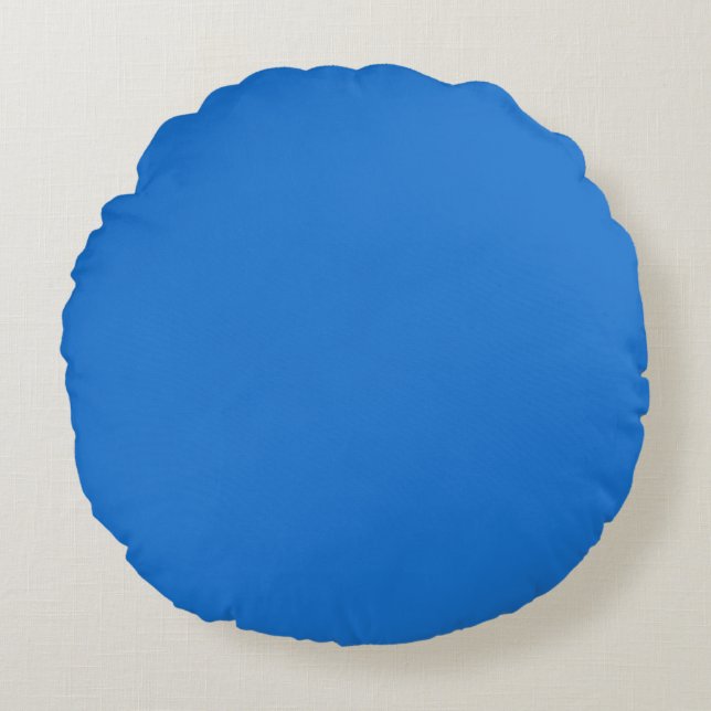 Bright navy blue  (solid colour)  round cushion (Front)