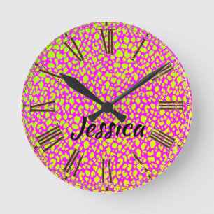 Bright Neon 80's Retro Round Clock