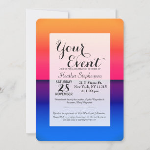 Bright Neon Abstract Sunrise Invitation