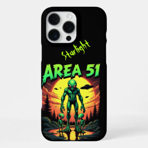 Bright Neon Aliens Watch Area 51 iPhone 16 Pro Max Case