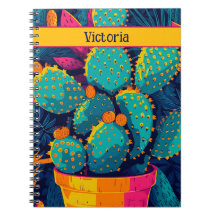 Bright Neon Cactus Vibrant Southwest Illustration