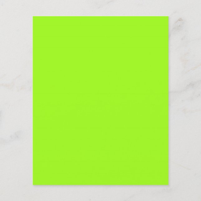 Bright Neon Chartreuse Green Flyer (Back)