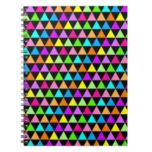 Bright Neon Colors Triangles Cover Notebook