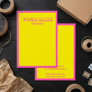 Bright neon colourful earring display card