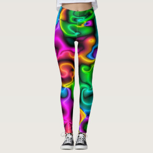 Bright Neon Colours Pattern Leggings