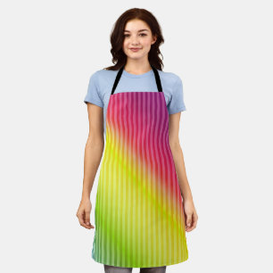 Bright neon fluorescent gradient rainbow ombre col apron