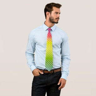 Bright neon fluorescent gradient rainbow ombre col tie