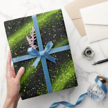 Bright Neon Green Electric Black Glitter Pattern