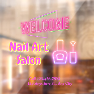 Bright Neon Nail Art Salon Entry – Personalized
