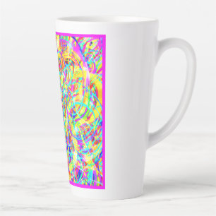 Bright Neon Patterns Print Latte Mug