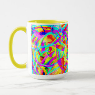 Bright Neon Patterns Print Mug