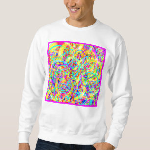 Bright Neon Patterns Print Sweatshirt