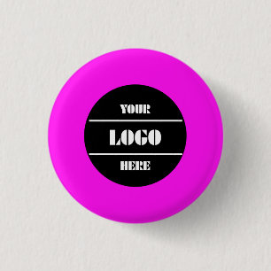 Bright Neon Pink Personalised Circle Badge Button