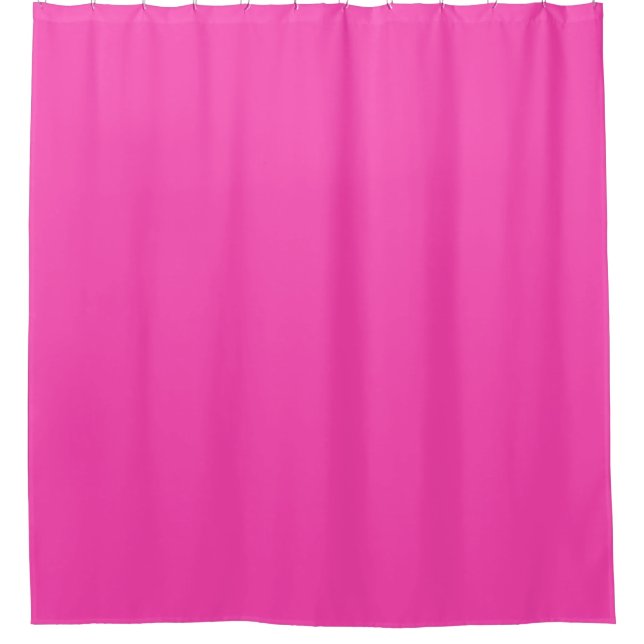Bright Neon Pink Vibrant Solid Colour Shower Curtain (Front)