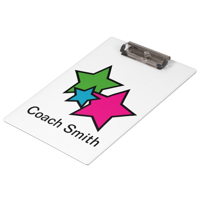 Bright Neon Star Trio Colourful Clipboard (Angled)