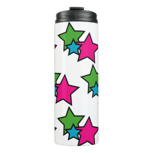 Bright Neon Star Trio Colourful Modern Graphic Thermal Tumbler