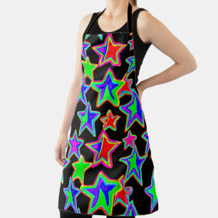 Bright Neon Starlight Pattern Apron