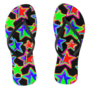 Bright Neon Starlight Pattern Jandals