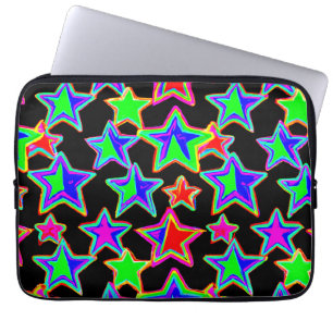 Bright Neon Starlight Pattern Laptop Sleeve
