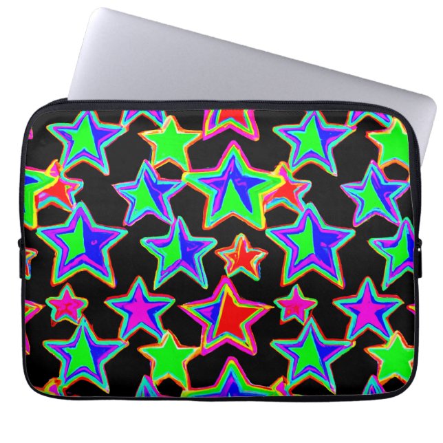 Bright Neon Starlight Pattern Laptop Sleeve (Front)