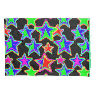 Bright Neon Starlight Pattern Pillowcase