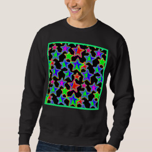 Bright Neon Starlight Pattern Sweatshirt