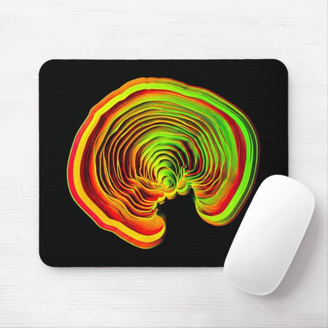 Bright Neon Topography Sound Wave Tech Mouse Pad (With Mouse)