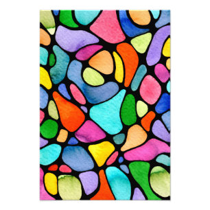 Bright Neurographic Watercolor Art  Photo Print