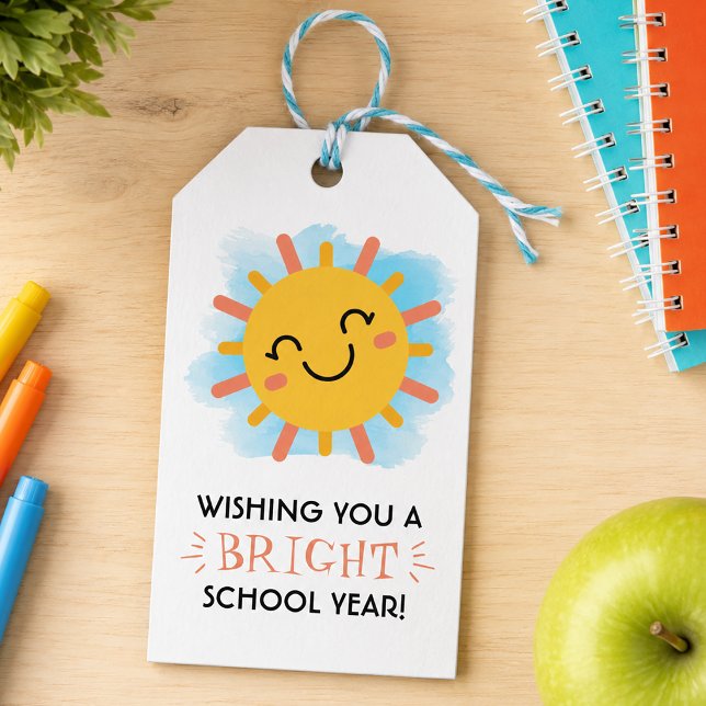 Bright New School Year Gift Tags (New School Year Favor Tag)