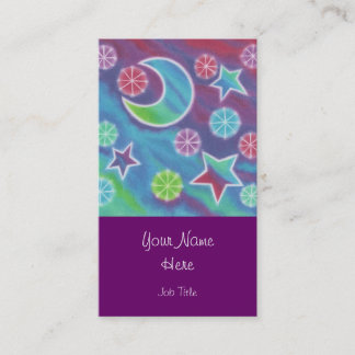 Bright Night business card purple portrait