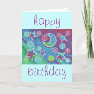 Bright Night 'happy birthday' blue card