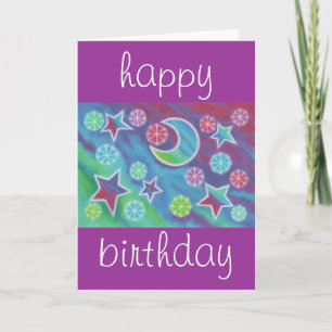Bright Night 'happy birthday' purple card