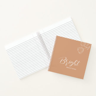 Bright Notes Dark Salmon White Typography Notebook